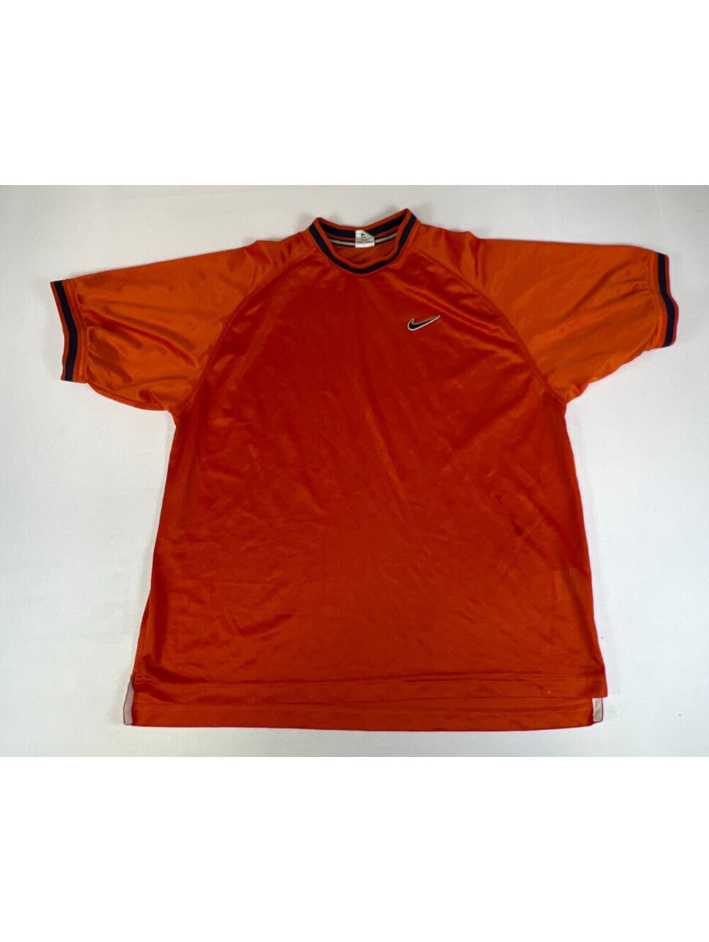 Vintage Nike Men Medium Orange Athletic Mesh Short Sleeve Jersey T-Shirt